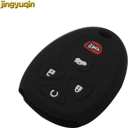 Jingyuqin 50pcs Silicone Case Cover for Buick Enclave La Crosse Chevrolet Impala Suburban 1500 Pontiac Remote Smart Key 5 Button