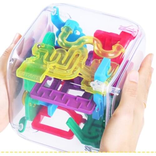 Labyrinth 3d Cube Puzzle Maze Infinite Cube Infinity Block Transparent Speed Game Rompecabezas Stress Reliever Toys Kids EE5MF