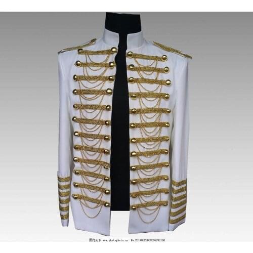Men Suits Designs Masculino Homme Terno Stage Costumes For Singers Men Royal Blazer Dance Clothes Jacket Style Dress Punk White