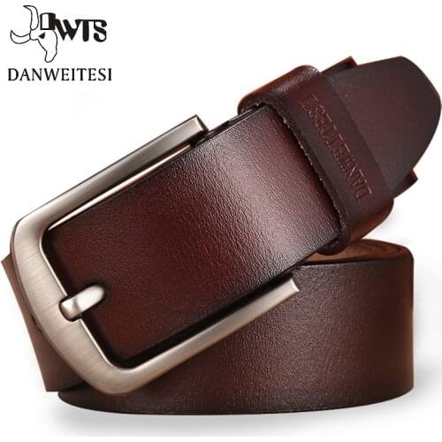 [DWTS]mens belt leather belt men male genuine leather strap luxury pin buckle fancy vintage jeans cintos masculinos