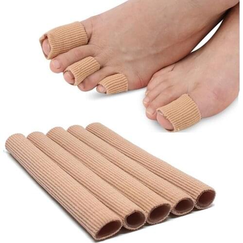 Soft Silicone Tube Foot Care Tool Fabric Finger Toe Protector Separator Applicator Pedicure Corn Callus Remover Hand Pain Relief