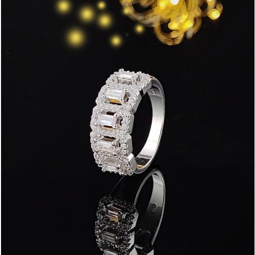 2020 new trendy princess solid 925 sterling silver eternity band ring for women lady anniversary gift jewelry bulk sell R5656