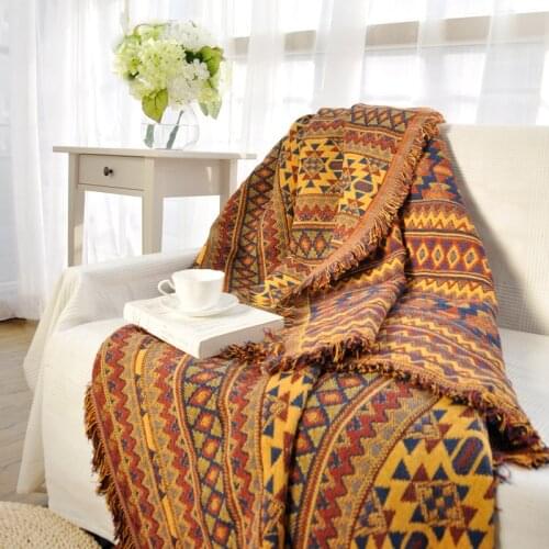 Blankets Bohemian Thread Blanket Sofa Decorative Throws Blanket on Sofa/Bed/Plane Knit Blanket with Tassel sofa cover carpet