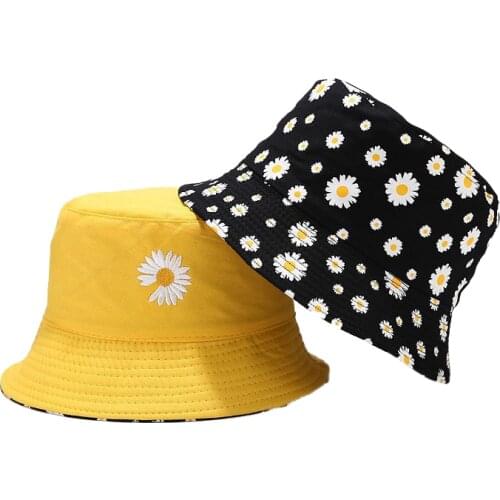 Chamomile Women Bucket Hat Panama Daisy Solid Cotton Sun Bob Outdoor Sports Travel Beach Fishing Ladies Fishermen Female Cap