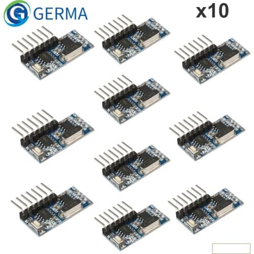 GREMA 10PCS 433mhz RF Receiver Learning Code Decoder Module 433 mhz Wireless 4 CH output For Remote Controls 1527 2262 encoding