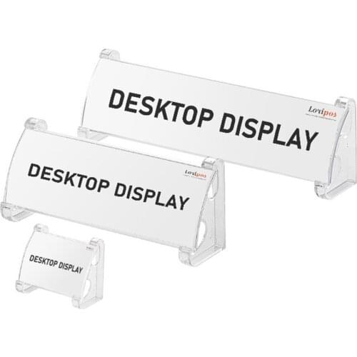 PS L-shape Desk Sign Holder Clear Office Club Business Restaurant Card Menu Display Stand