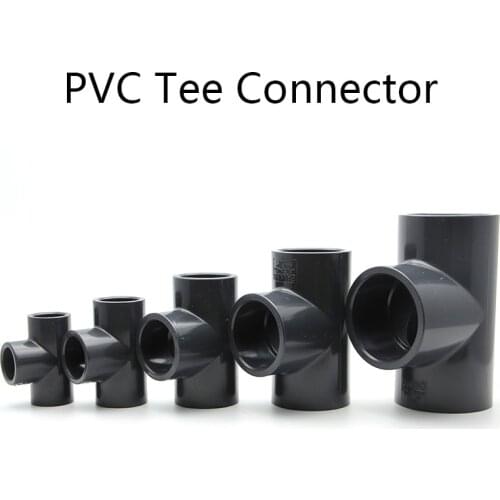 PVC Tee Connector Home Garden Irrigation System Fittings Aquarium Tank Adapter Tube Joints Water Pipe Connectors 1 Pcs