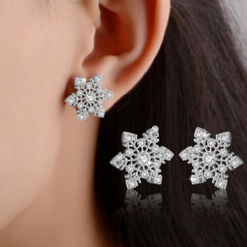 925 Sterling Silver Hollow Out Full Clear Crystal Vintage Stud Earrings For Women Wedding Jewelry Cubic Zircon Earrings
