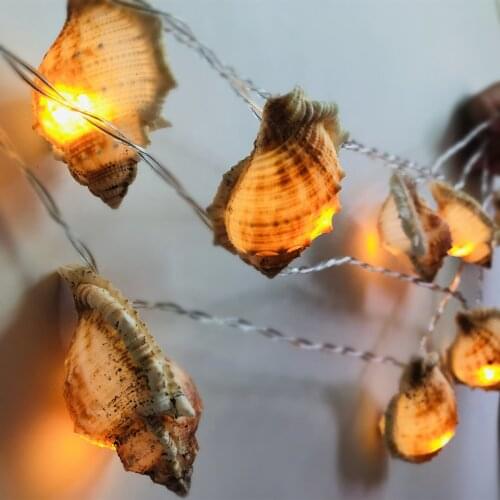 LED Christmas Decoration Lights Ocean Conch String Ins Lights Photo Props Hawaii Party Decoration