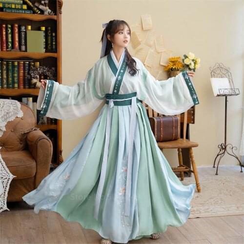 Chinese Traditional Ancient Splicing Hanfu Elegant Bandage Theater Performance Costume Long Sleeve Embroidery Print Tang Suit
