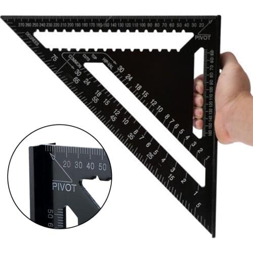 7/12 inch Metric Aluminum Alloy Triangle Angle Ruler Protractor Swanson Speed Square Layout Gauge Woodworking Measurement Tool