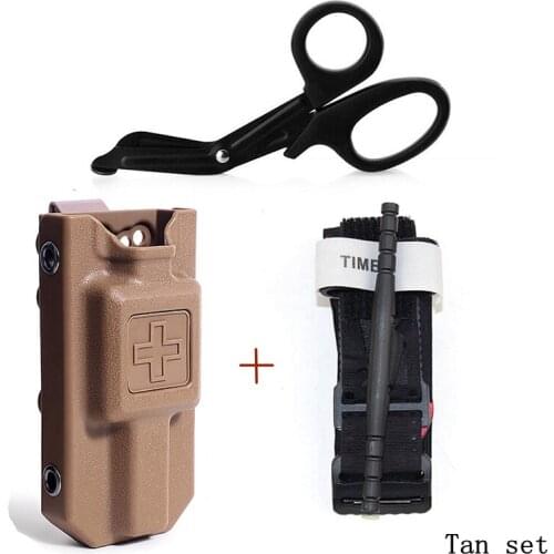 One-hand Tourniquet with Bandage Scissors Tactical Emergency Pouch Hunting Outdoors Save Oneself Survival Kits