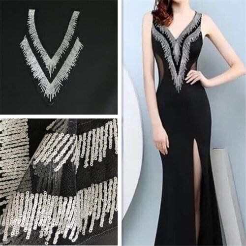 Zsbszc silver Sequined fashion artificial lace collar double-layer collar sewing applique lace collar ZC01