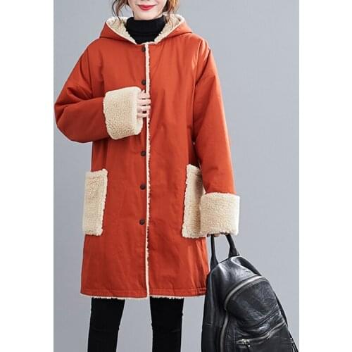 2021 Winter Faux Fur Teddy Bear Women Oversize Reversible Wear Long Hooded Jackets Femme Thickened Lambswool Quilted Jacket Coat