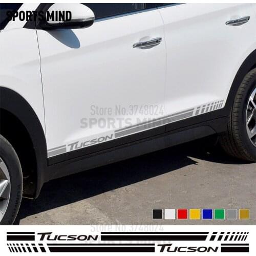 1 Pair Vinyl Door Side Stripe Car Stickers Decals For Hyundai Tucson Accessories Automobiles Car-Styling