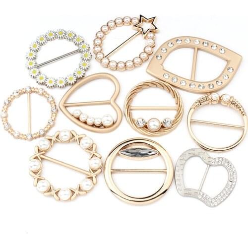 1pcs Multifunctional T-shirt Shirt Hem Knot Buttons Clothing Decoration Metal Corner Buckle Silk Scarf Buttons Accessories