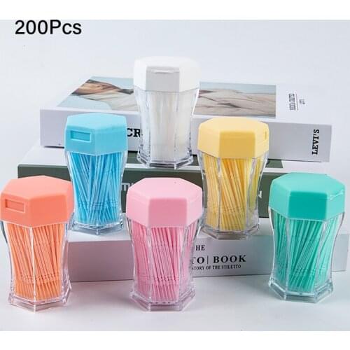 200pcs/set Soft Plastic Double-head Brushed Toothpick Oral Care 6.2 Cm Hot Sale Interdental Brush Toothbrush for Dentures
