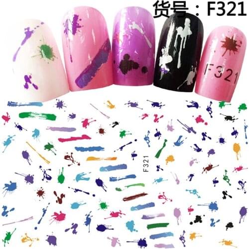 5 sheets mixed design creative Thin adhesive decals Nail Art decorations Stickers acrylic beauty nail supplies tools F318-322