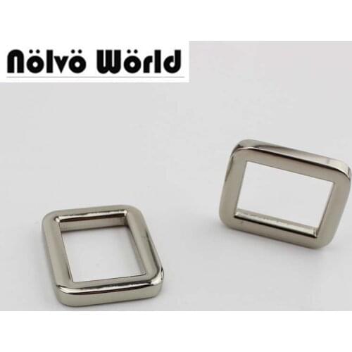 50pcs 3/4 inch belts 19.2X15mm Polished silver flat edge buckle,alloy DIY bags handbags strap hanger tabular buckles