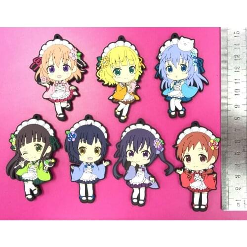 7pcs/lot Is the order a rabbit Original Japanese anime figure rubber Silicone sweet smell mobile phone charms/keychain/strap