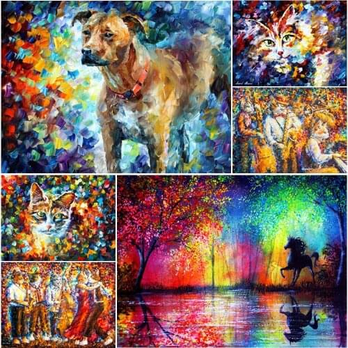 5D DIY Full Square/Round Diamond Painting Animal Watercolor Mosaic Art Embroidery Rhinestone Cross Stitch Kit Home Decor Gift