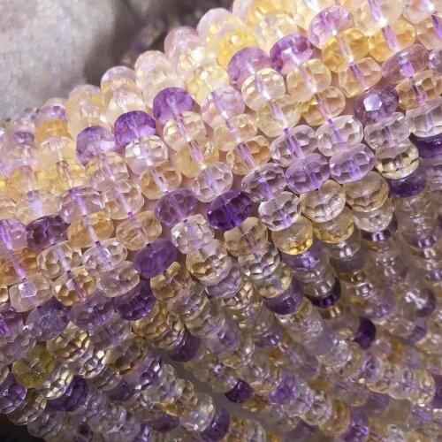 Ametrine Roundelle 10*7mm for DIY jewelry making loose beads FPPJ wholesale beads nature gemstone