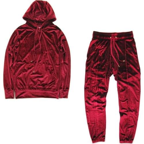 VFIVE UNFOUR Samt Velvet Sport Running Gym Hip Hop Hoodies Pants Tracksuit Harajuku Streetwear Fashion Punk Rock suit