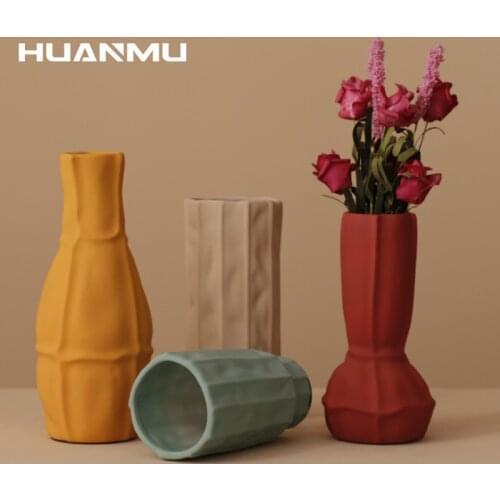 Flower Vase Decoration Home Ceramics Vase Art Flower Pot Flower Basket Nordic Decor Vases for Flowers Hydroponic Plants Creative