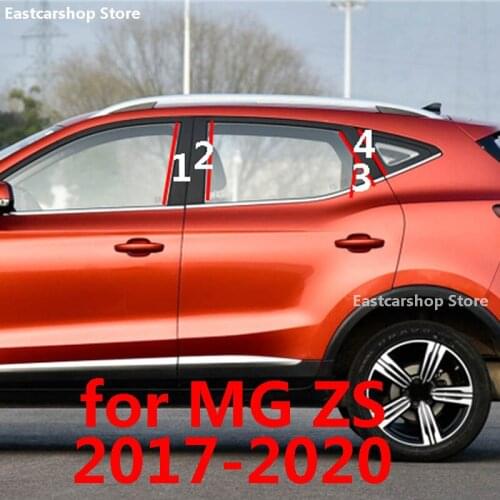 For MG ZS 2020 2019 2018 2017 Car PC Door Window Central Middle Column Trim Decoration B C Strip Cover Styling Accessories