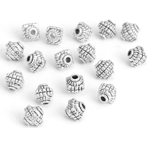 DoreenBeads Zinc Based Alloy Spacer Beads Elephant Animal Shell Silver Color Color Color Jewelry DIY Findings Charms, 50 PCs