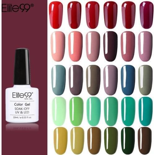 Elite99 Wine Red Colors Matte UV Gel Nail Polish Pure Nail Color Matte Top Coat Soak Off Nail Art Gel Varnish Lacquer Manicure
