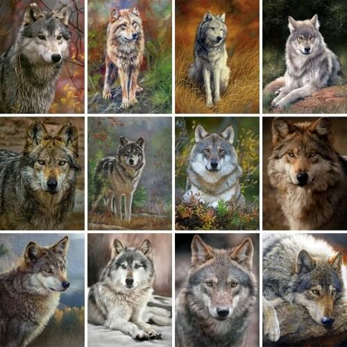 EverShine 5D Diamond Painting Wolf Cross Stitch Diamond Embroidery Animals Picture Rhinestones Handmade Hobby Mosaic Art Kits
