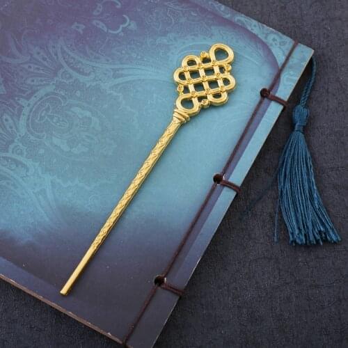 New boutique Chinese knot hairpin color preserving electroplating DIY ancient Chinese style hairpin wholesale