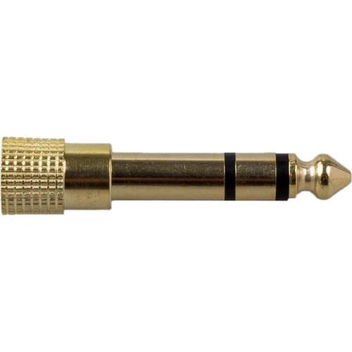 QUALITY HEADPHONE ADAPTER STEREO GOLD PLUG 1/4" (6.3mm) Male to 1/8" (3.5mm) Female