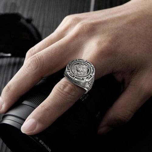 Staal soldaat Nordic wolf hamer van Thor Noorse Viking mannen ring 2020 nieuwkomers mannen sieraden