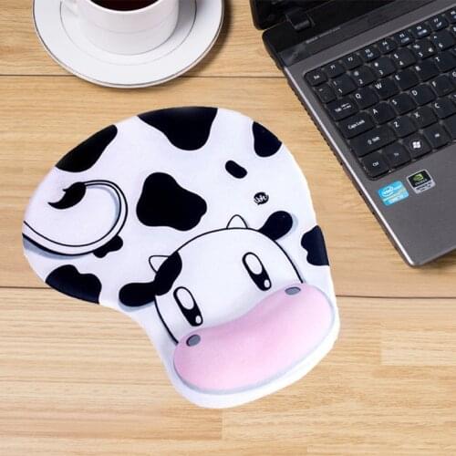 Cute Cow Anti-slip Mouse Pad Mat With Gel Wrist Support For Pcmacbook Laptop Mice Pad Office Computer Desk Mat For Office Games