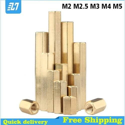 Brass Hex Standoff Female To Female Hexagonal PCB Motherboard Stud Spacer Hollow Pillars Bolt Screw NutM2 M2.5 M3 M4 M5