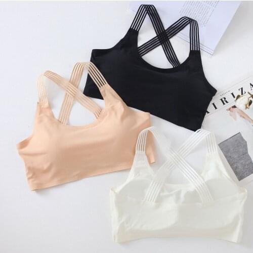 Summer no steel ring ice silk wrapped chest bra beauty back one-piece honeycomb breathable sports underwear sexy bra
