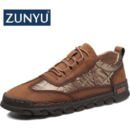 ZUNYU New Mens Casual Shoes Fashion Comfortable Mens Shoes High Quality Men Driving Shoes Handmade Flat Shoes Size 38-48