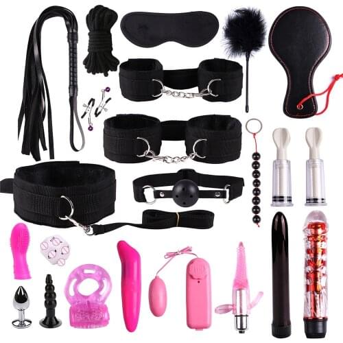 Sex Toys for Women Couples Sex Bondage Gear Set Handcuffs Sex Games Whip Gag Bdsm Sex toys kits sexyshop erotic accessories