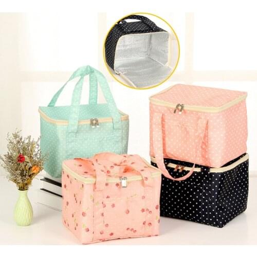 Lunch Bag Storage Box Large Oxford Cloth Insulation Pack Hand-Held Pack Colored Square Outdoor Cooling Picnic Pack