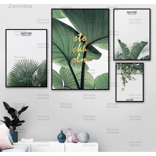 Fresh Green Plant Nordic Poster Multi Combination Canvas Paintings For Living Room Home Decoration Wall Art Pictures No Frame