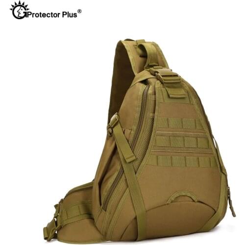 PROTECTOR PLUS 14 inches Laptop Tactical Molle Backpack Waterproof Camping Hiking Crossbody Bag Travel Cycling Single Shoulder