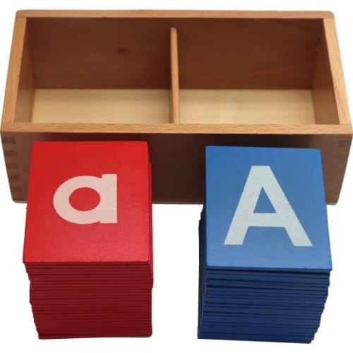 Montessori Kindergarten Early Education Teaching Aids Red and Blue Sand Letter Edition Capital Small English Learning Toys