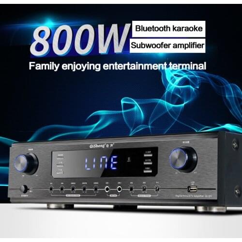 KYYSLB 800W 8-16ohm High Power Home Bluetooth Amplifier KTV Stage Subwoofer Hifi Digital Karaoke OK AV Audio Amplifier