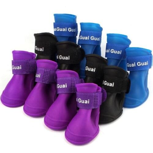 Waterproof Pet Dog Rain Boots Cute Puppy Rubber Rain Shoes Anti Dirty Wet Road Puppy Feet Protector