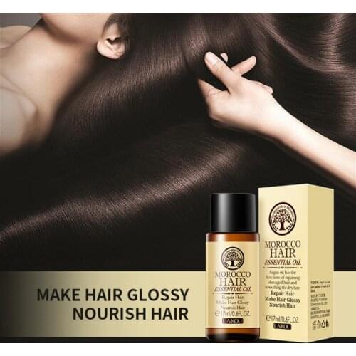 17ml Hair Moroccan Essential Oil Repair Hair Glossy Nourish Conditioner Dry Hair Hair Knotting Hair Bifurcation Repair Smooth