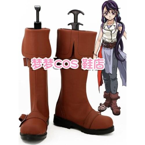 Yu-Gi-Oh! Lulu Obsidian Brown Cosplay Boots Shoes Custom Made Halloween Carnival Accessories