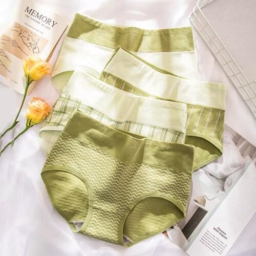 High Waist Print Plus Size Cotton Women 's Seamless Panties Belly Contracting Girls ' Briefs