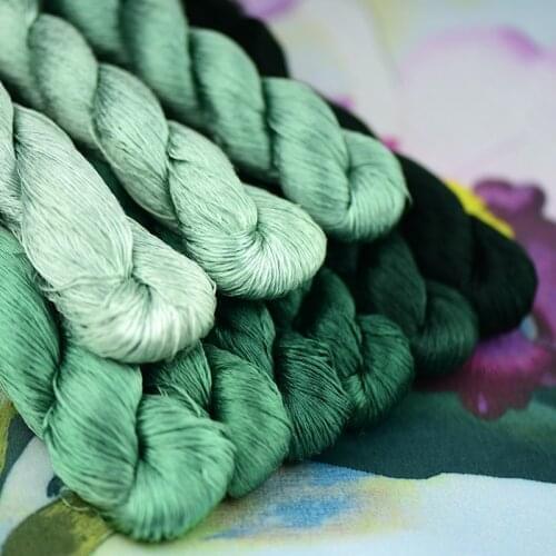 1pcs 100% silk thread hand embroidery embroider cross stitch 400m silk embroidery thread Peppermint Green/9 pure colors